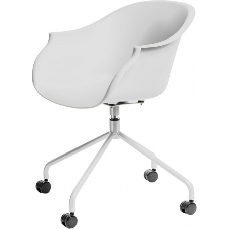 Stylowe Krzesło z tworzywa na kółkach Roundy Białe Intesi do biura.