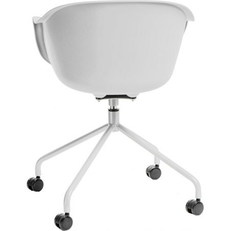 Roundy white swivel chair with wheels Intesi
