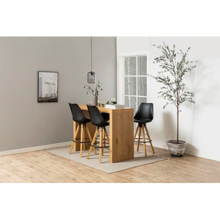 Dima black&amp;oak scandinavian bar chair Actona