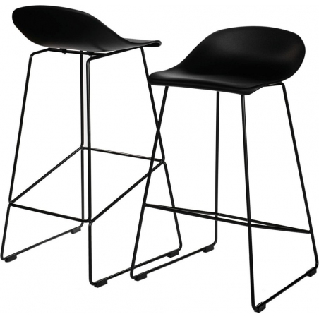 Molly High 75 black industrial bar stool with black base Intesi