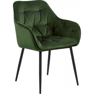 Brooke green&amp;black quilted velvet chair Actona