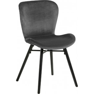 Batilda dark grey&amp;black velvet chair Actona