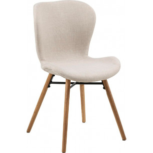 Batilda beige&amp;wood scandinavian upholstered chair Actona