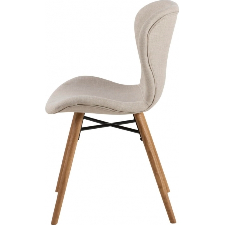 Batilda beige&amp;wood scandinavian upholstered chair Actona