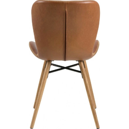Batilda brown&amp;oak faux leather chair with wooden legs Actona