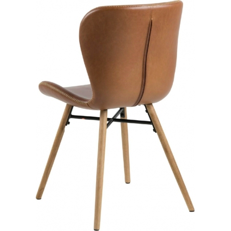 Stylowe i designerskie Krzesło z ekoskóry Batilda Retro Brąz/Dąb Actona do salonu i jadalni.