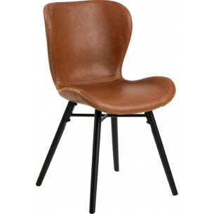 Batilda Retro brown&amp;black faux leather chair Actona