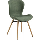 Batilda green scandinavian upholstered chair with wooden legs Actona