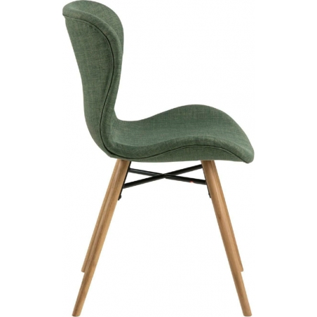 Batilda green scandinavian upholstered chair with wooden legs Actona