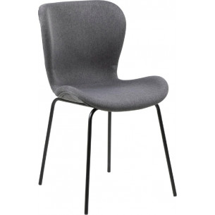 Batilda II dark grey&amp;black upholstered chair Actona