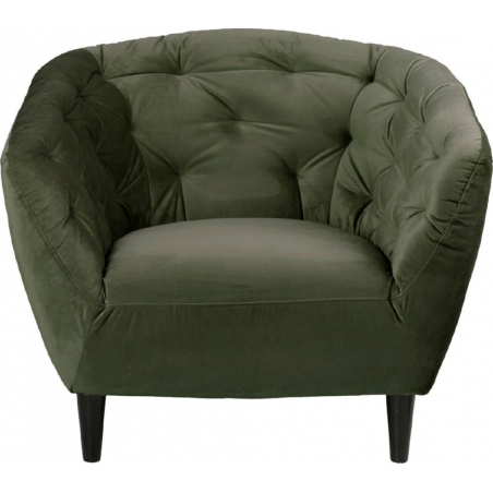 Ria green velvet quilted armchair Actona