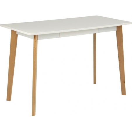 Raven 117 white scandinavian desk with drawer and wooden legs Actona