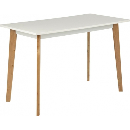 Raven 117 white scandinavian desk with drawer and wooden legs Actona