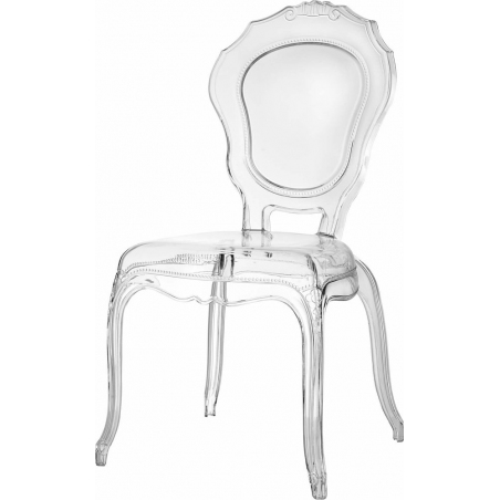 Designerskie Krzesło przeźroczyste Queen Intesi do jadalni, kuchni i salonu.