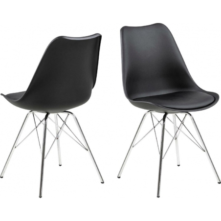 Eris black&amp;chrome polypropylene chair Actona