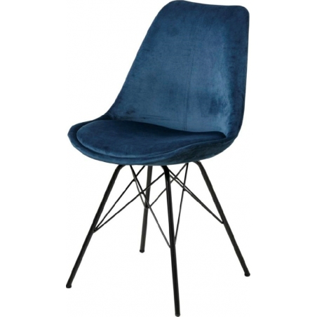 Eris VIC navy blue&amp;black velvet chair Actona
