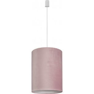 Stylowa Lampa wisząca welurowa Barrel Velvet 36 Różowa do sypialni, kuchni i salonu.
