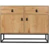 Abbott 100 oak&amp;black industrial cabinet with drawers Intesi