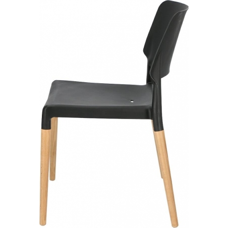 Stylowe Krzesło z tworzywa Cole Czarne Intesi do kuchni, jadalni i salonu.