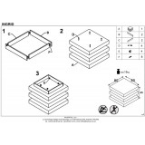 Nowoczesny kwadratowy biały stolik kawowy Ingrid z rozkładanym blatem.