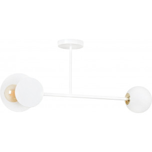 Minerva 80 white glass semi flush ceiling light Emibig