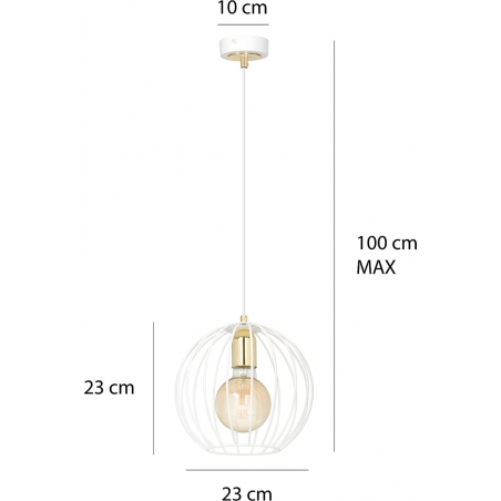 Albio 23 white wire ball pendant lamp Emibig