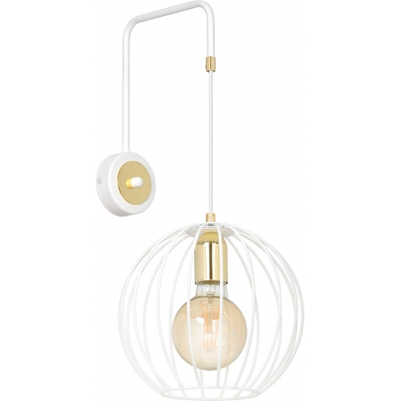 Albio white wire wall lamp with arm Emibig