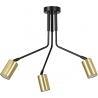 Verno III black&amp;gold semi flush ceiling light with adjustable arms and 3 lights Emibig