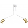 Verno II white&amp;gold semi flush ceiling light with adjustable arms and 2 lights Emibig
