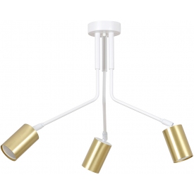 Verno III white&amp;gold semi flush ceiling light with adjustable arms and 3 lights Emibig