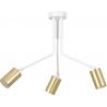 Verno III white&amp;gold semi flush ceiling light with adjustable arms and 3 lights Emibig