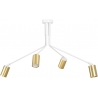 Verno IV white&amp;gold semi flush ceiling light with adjustable arms and 4 lights Emibig