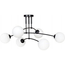 Pregos VI 70 black&amp;white glass balls semi flush ceiling light Emibig