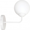Pregos white glass wall lamp with arm Emibig