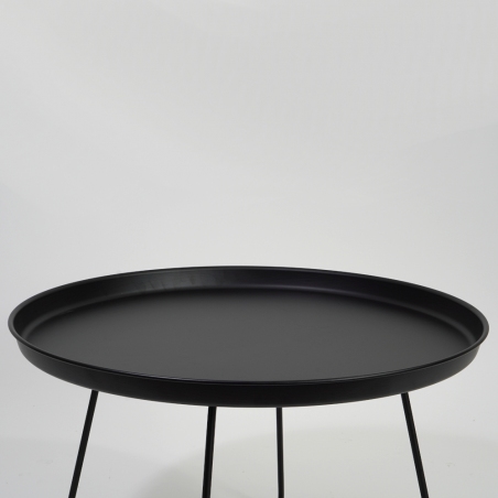 Rod 63 black round tray coffee table Nordifra