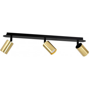 Zen 72 black&amp;gold ceiling spotlight with 3 lights Emibig