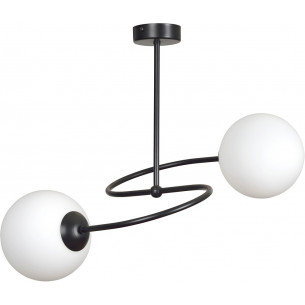 Selbi II 44 black&amp;white glass balls semi flush ceiling light Emibig