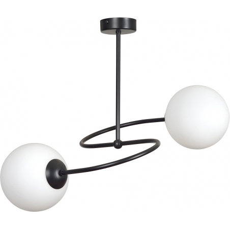 Selbi II 44 black&amp;white glass balls semi flush ceiling light Emibig