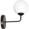 Selbi black&amp;white glass wall lamp with arm Emibig