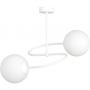 Selbi II 44 white glass balls semi flush ceiling light Emibig