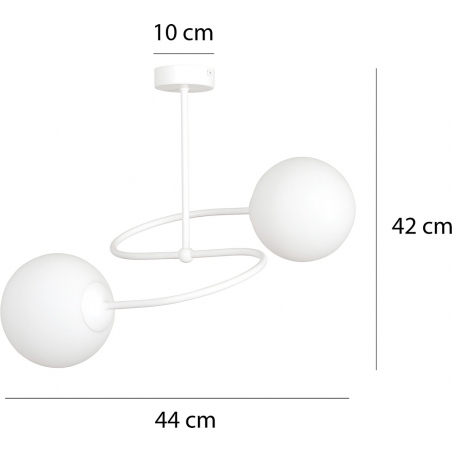 Selbi II 44 white glass balls semi flush ceiling light Emibig