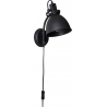 Jesper black industrial wall lamp with switch Brilliant