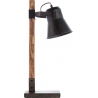 Lampa biurkowa industrialna Plow Czarna stal/Drewno Brilliant do sypialni, gabinetu i przedpokoju.