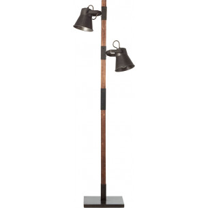 Plow black steel&amp;wood industrial floor lamp Brilliant