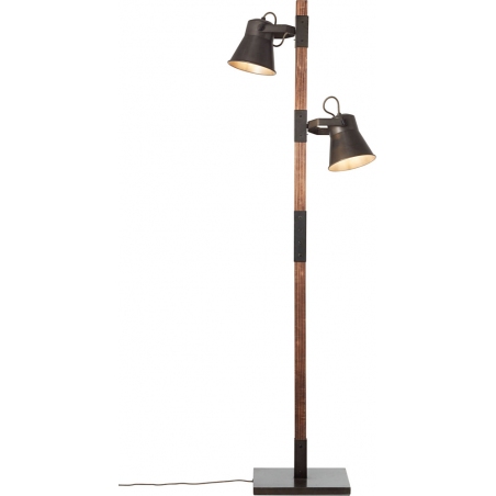 Plow black steel&amp;wood industrial floor lamp Brilliant