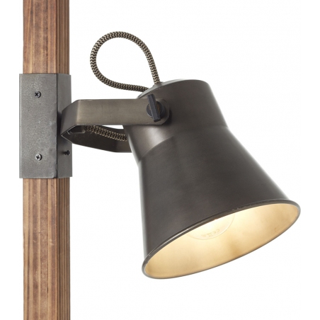 Plow black steel&amp;wood industrial floor lamp Brilliant