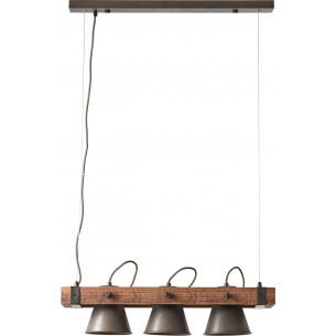 Plow 70 black steel&amp;wood industrial pendant lamp Brilliant