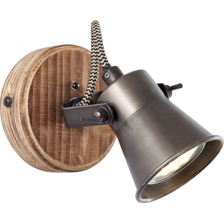 Seed black steel&amp;natural wood industrial wall lamp Brilliant