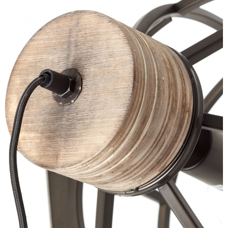 Matrix black steel&amp;wood industrial wooden floor lamp Brilliant