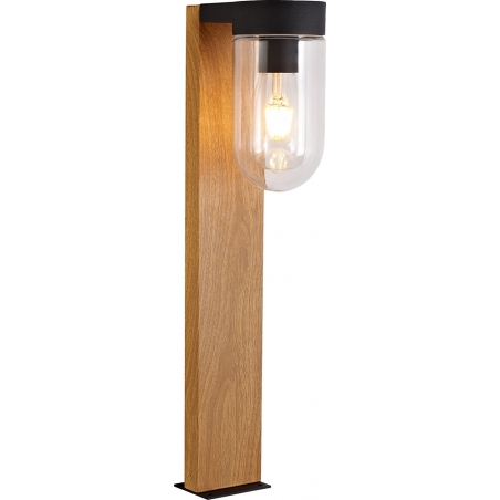 Lampa zewnętrzna - Słupek ogrodowy szklany Cabar 55 Ciemne drewno/Czarny Brilliant.